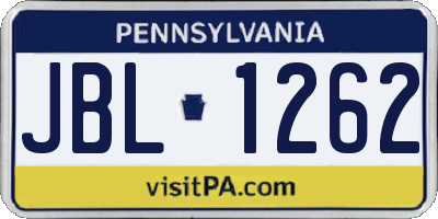 PA license plate JBL1262