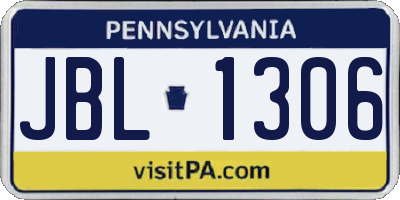 PA license plate JBL1306