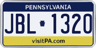 PA license plate JBL1320