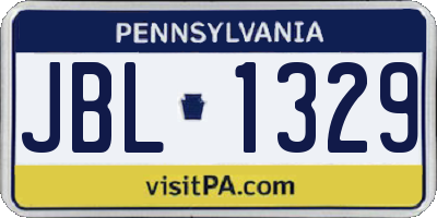PA license plate JBL1329