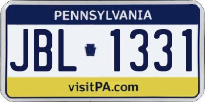 PA license plate JBL1331