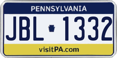 PA license plate JBL1332