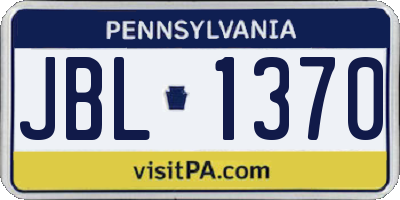 PA license plate JBL1370