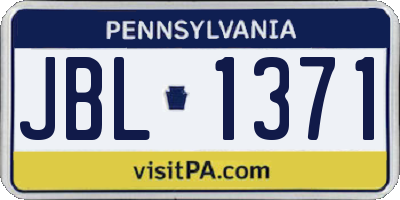 PA license plate JBL1371