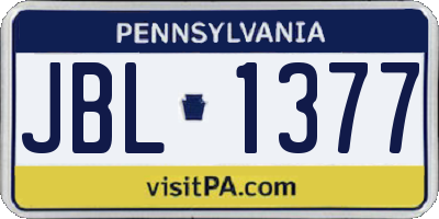 PA license plate JBL1377