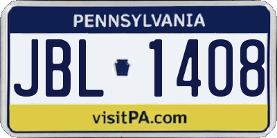 PA license plate JBL1408