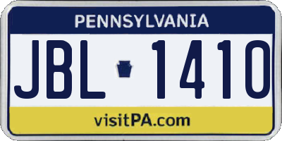 PA license plate JBL1410