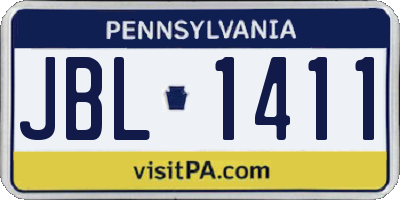 PA license plate JBL1411