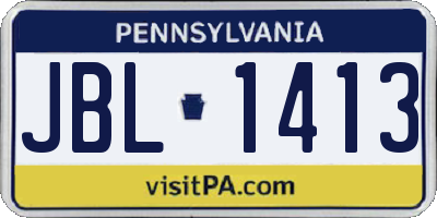 PA license plate JBL1413