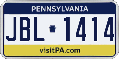 PA license plate JBL1414