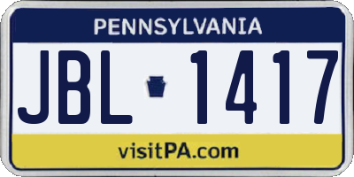 PA license plate JBL1417