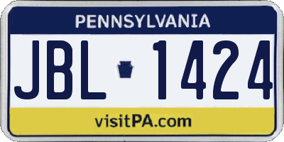 PA license plate JBL1424