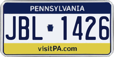 PA license plate JBL1426