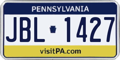 PA license plate JBL1427