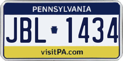 PA license plate JBL1434