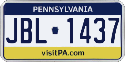 PA license plate JBL1437