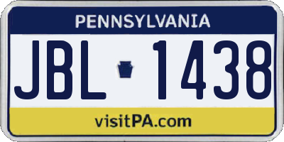 PA license plate JBL1438