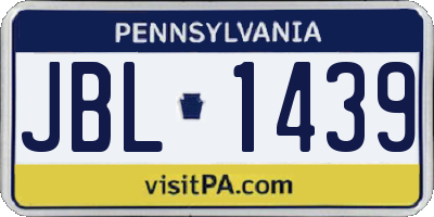 PA license plate JBL1439