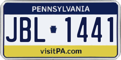 PA license plate JBL1441