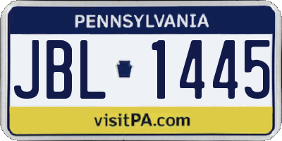 PA license plate JBL1445