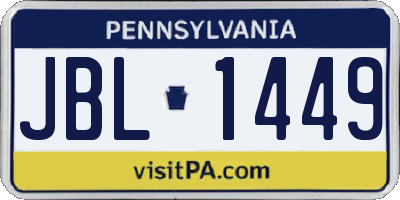 PA license plate JBL1449