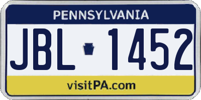 PA license plate JBL1452