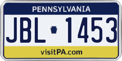 PA license plate JBL1453