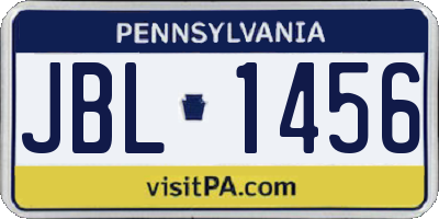 PA license plate JBL1456