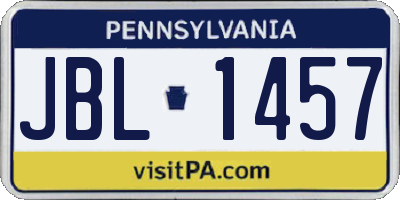 PA license plate JBL1457