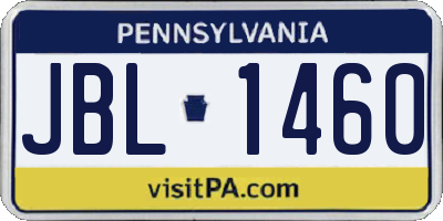 PA license plate JBL1460