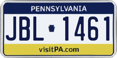 PA license plate JBL1461