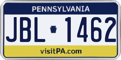 PA license plate JBL1462