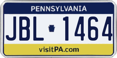 PA license plate JBL1464