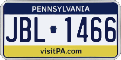 PA license plate JBL1466