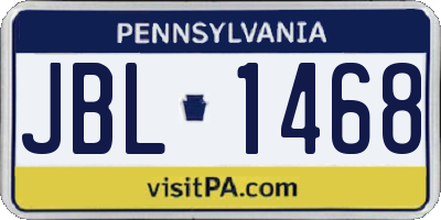 PA license plate JBL1468