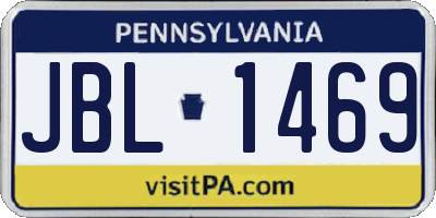 PA license plate JBL1469