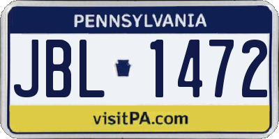 PA license plate JBL1472