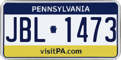 PA license plate JBL1473