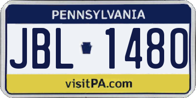 PA license plate JBL1480