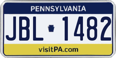 PA license plate JBL1482