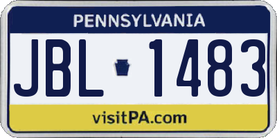 PA license plate JBL1483