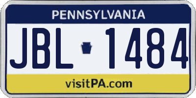 PA license plate JBL1484