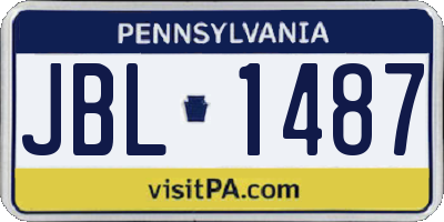 PA license plate JBL1487