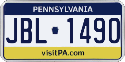 PA license plate JBL1490