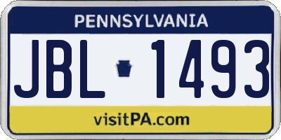 PA license plate JBL1493