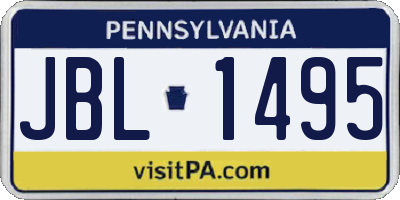 PA license plate JBL1495