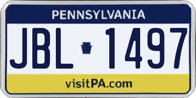 PA license plate JBL1497