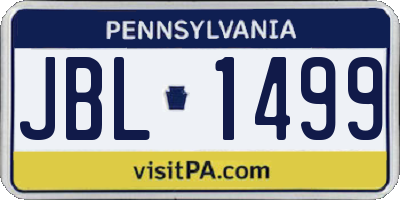 PA license plate JBL1499