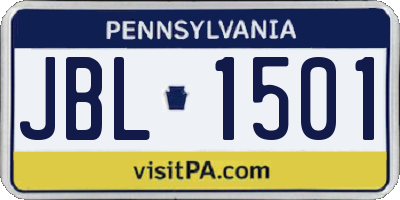 PA license plate JBL1501