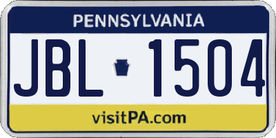 PA license plate JBL1504